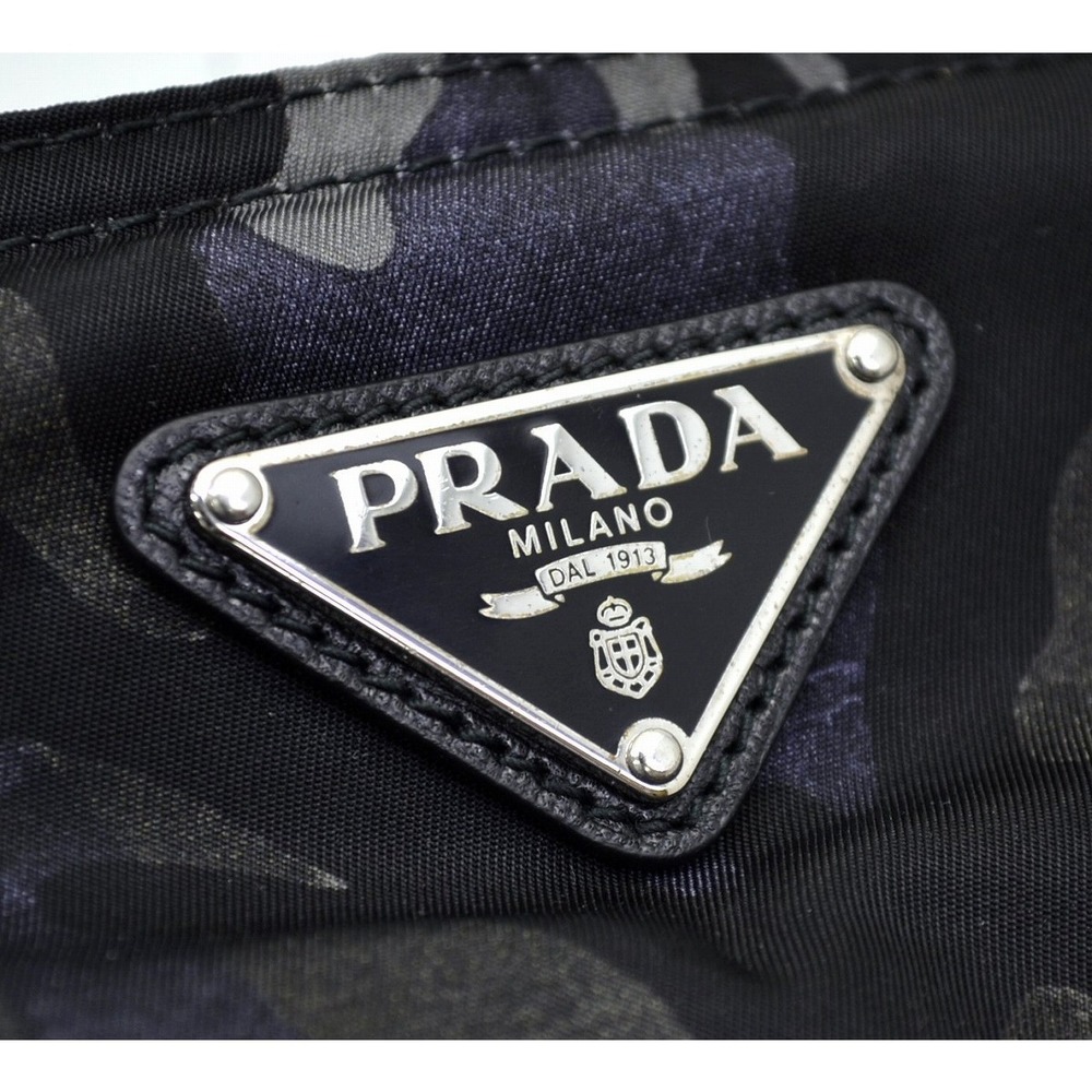 Prada Nylon Leather 2way Camouflage Tote Shoulder Bag Dark Green - Picture 7 of 9
